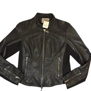 Free People x We The Free Max Black Moto Faux Leather Jacket – Size S NWT